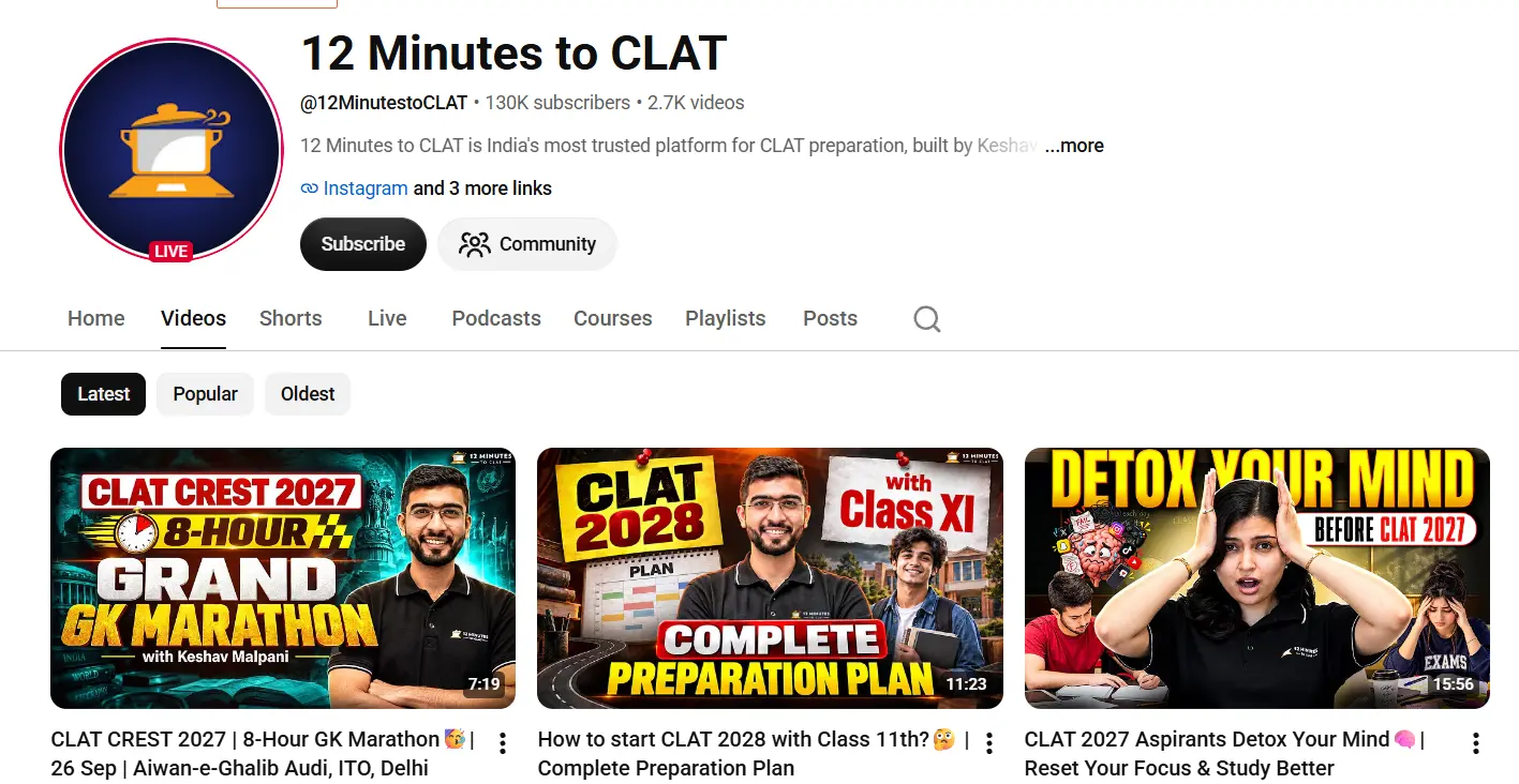 12 minutes to clat