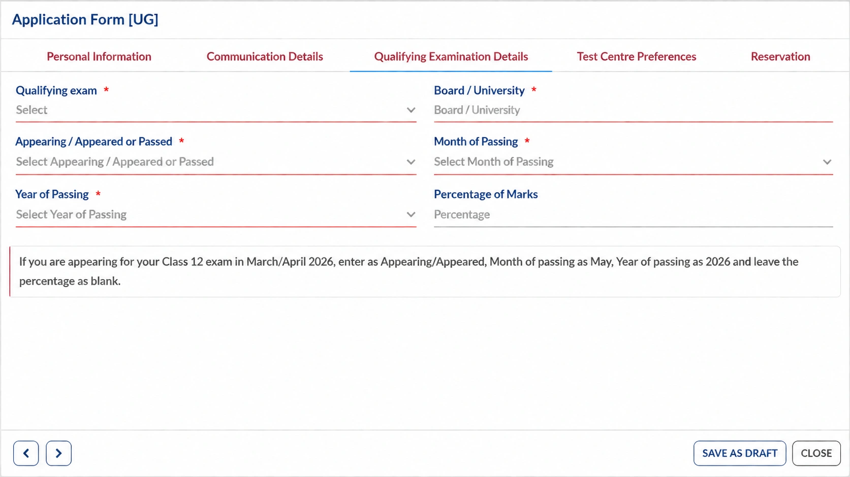 CLAT Form Details