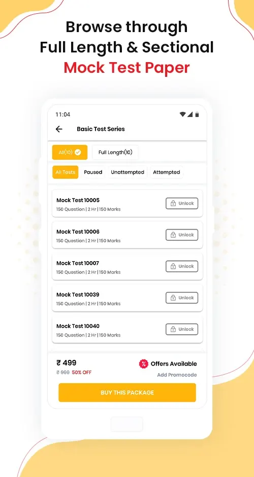 Law Prep Tutorial App Mock Test Section